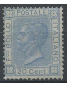 ITALIA REGNO 1867 20c azzurro (Londra) MH*