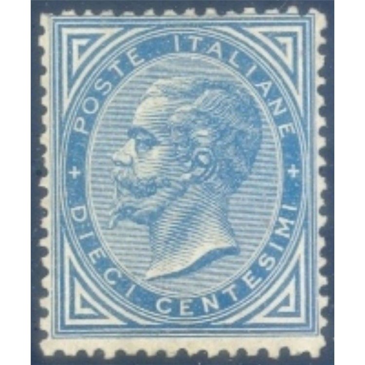 ITALIA REGNO 1877 De La Rue 10c azzurro MH*