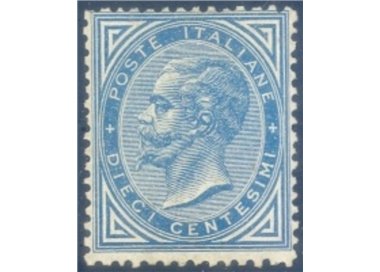 ITALY KINGDOM 1877 De La Rue 10c blue MH*