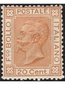 ITALIA REGNO 1877 De La Rue 20c ocra MH*