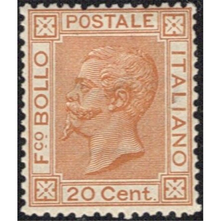 ITALIA REGNO 1877 De La Rue 20c ocra MH*