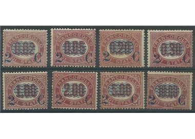 ITALIA REGNO 1878 Servizio di Stato, soprastampati 8v MH*
