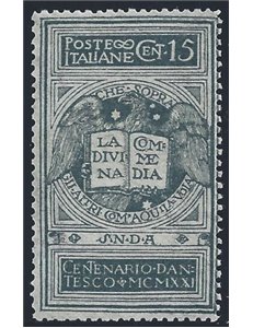 ITALIA REGNO 1921 Dante non emesso 15c MH*