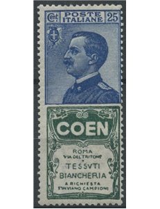 ITALY KINGDOM 1924-25 Advertising 25c (Coen) MH*