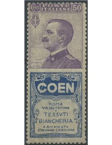 ITALIA REGNO 1924-25 Pubblicitari 50c (Coen) MH*