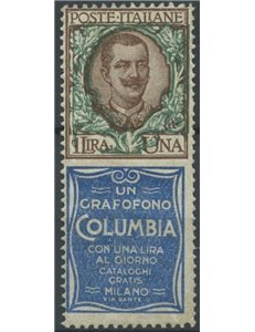 ITALY KINGDOM 1924-25 Advertising 1£ (Columbia) MH*