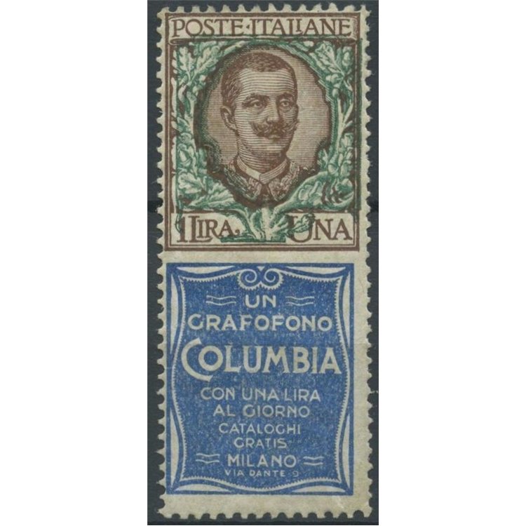ITALY KINGDOM 1924-25 Advertising 1£ (Columbia) MH*