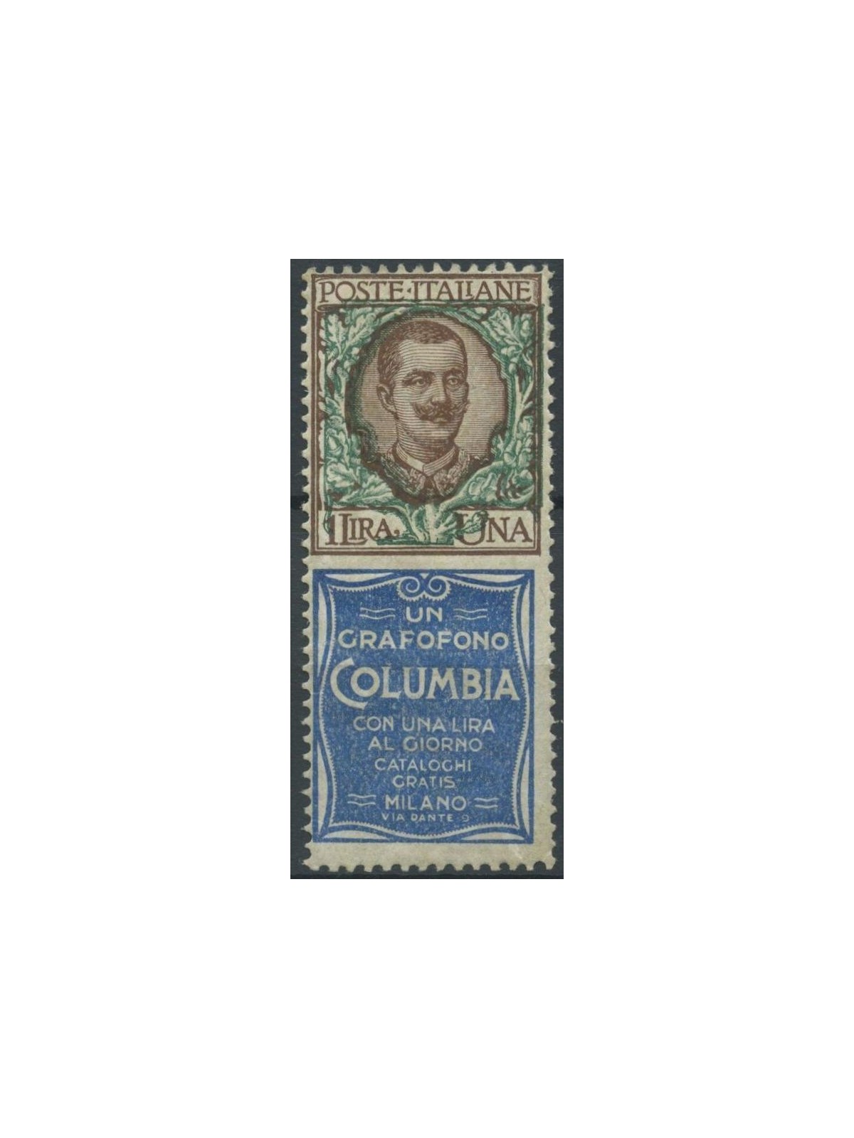 ITALY KINGDOM 1924-25 Advertising 1£ (Columbia) MH*
