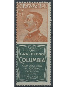 ITALIA REGNO 1924-25 Pubblicitari 20c (Columbia) MH*