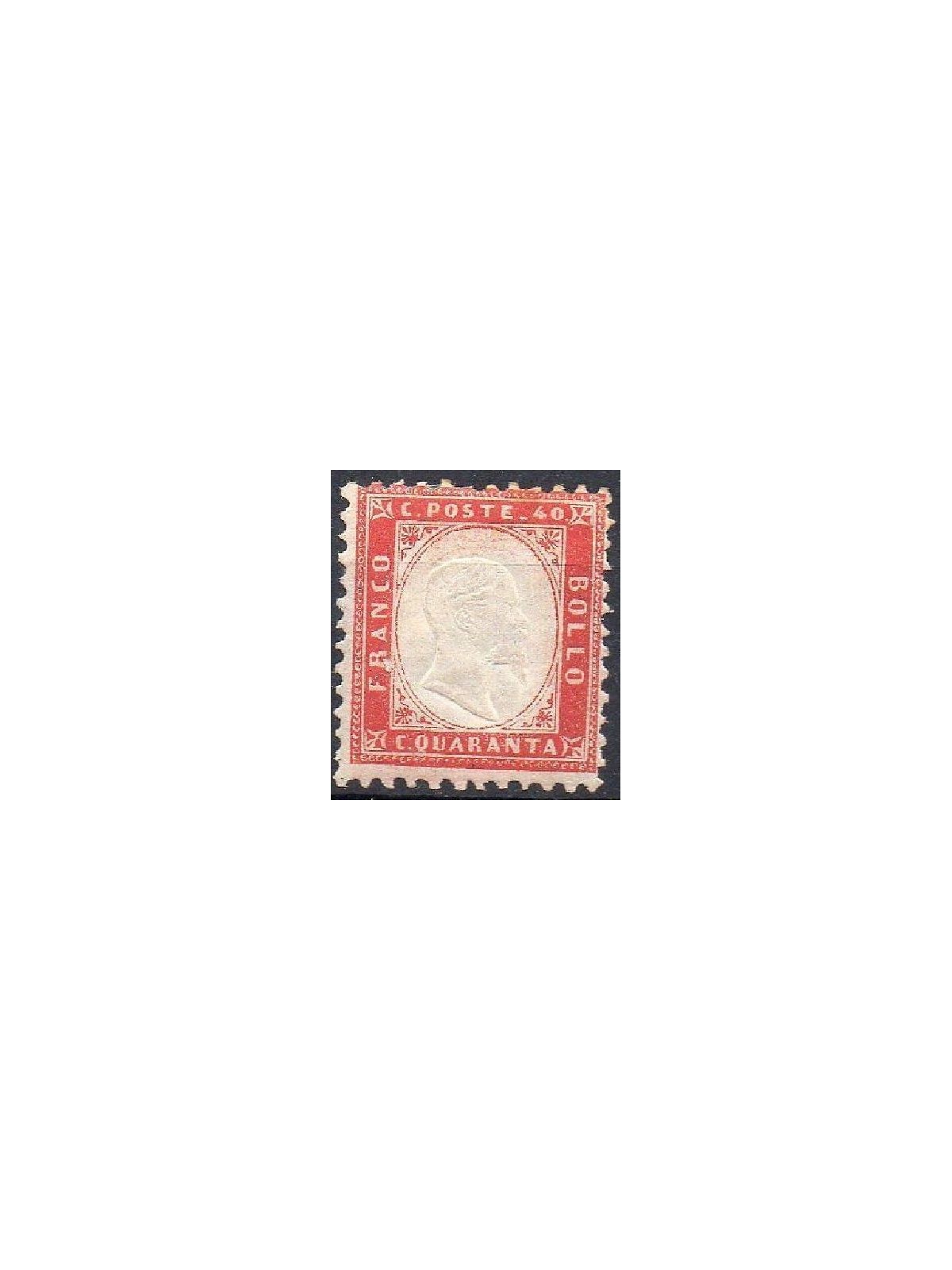 ITALIA REGNO 1862 Vittorio Emanuele II 40c carminio MNH**