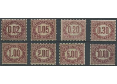 ITALY KINGDOM 1875 State Service 8v MNH**