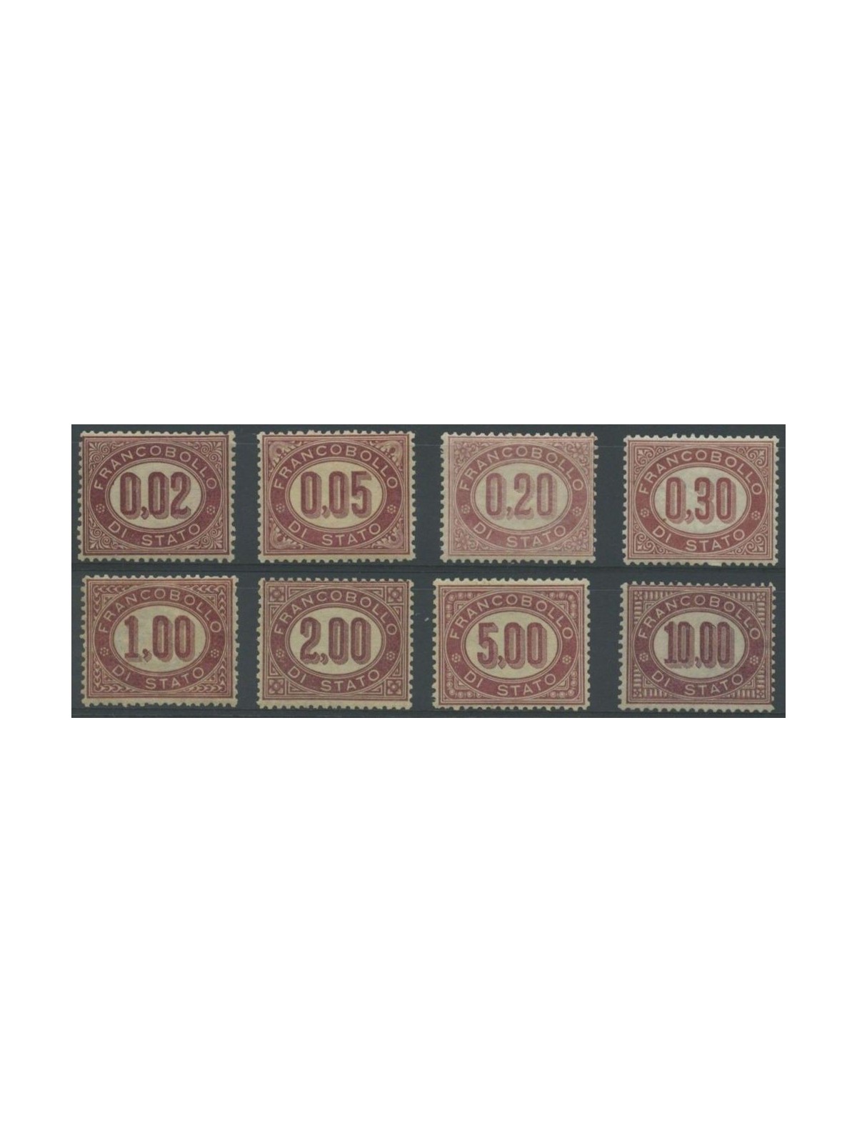 ITALY KINGDOM 1875 State Service 8v MNH**
