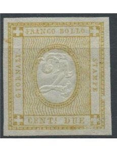 ITALY KINGDOM 1862 2c yellow MNH**