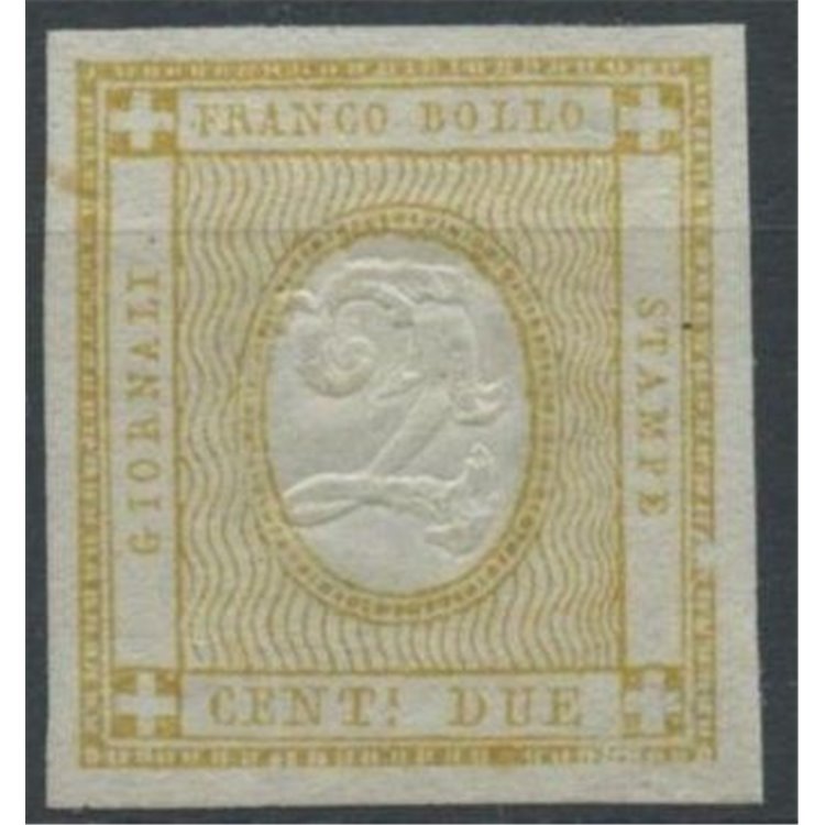 ITALIA REGNO 1862 2c giallo MNH**
