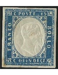 ITALIA REGNO 1863 Matraire 15c azzurro MNH**