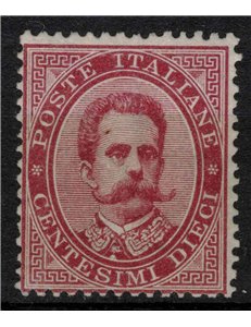 ITALIA REGNO 1879 Umberto I 10c carminio MNH** ©