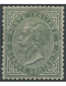 ITALY KINGDOM 1863 De La Rue 5c green grey (London) MNH**