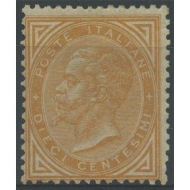 ITALY KINGDOM 1865 De La Rue 10c ochre (Turin) MNH**