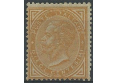 ITALY KINGDOM 1865 De La Rue 10c ochre (Turin) MNH**