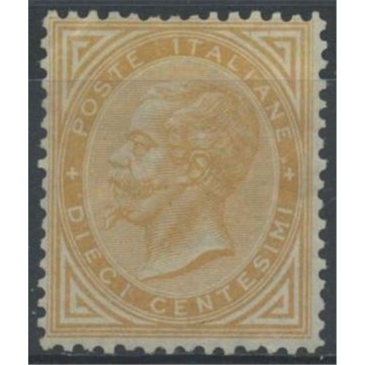 ITALIA REGNO 1863 De La Rue 10c ocra (Londra) MNH**