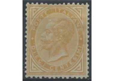 ITALIA REGNO 1863 De La Rue 10c ocra (Londra) MNH**