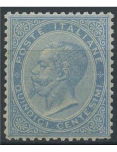 ITALY KINGDOM 1863 De La Rue 15c light blue (London) MNH**