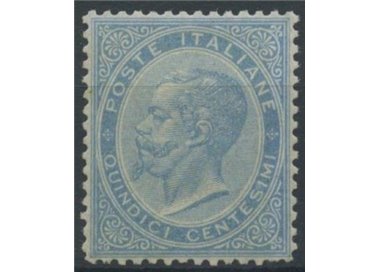 ITALIA REGNO 1863 De La Rue 15c celeste (Londra) MNH**