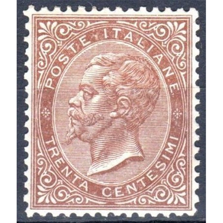 ITALY KINGDOM 1863 De La Rue 30c brown (London) MNH**