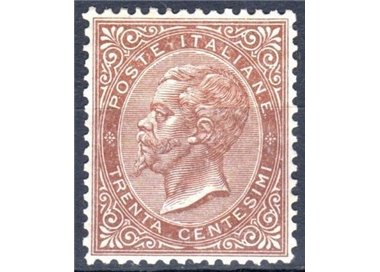 ITALY KINGDOM 1863 De La Rue 30c brown (London) MNH**