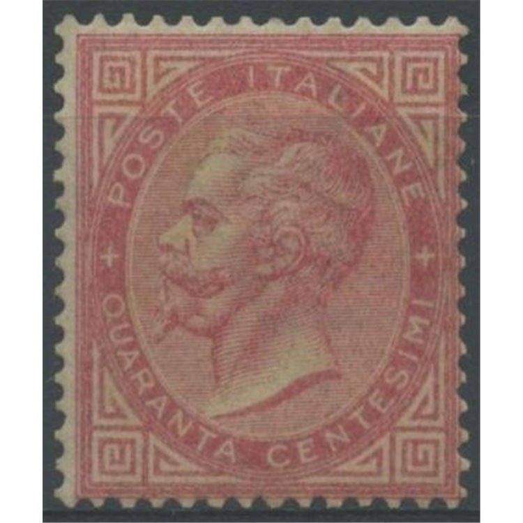 ITALY KINGDOM 1865 De La Rue 40c pink (Turin) MNH**