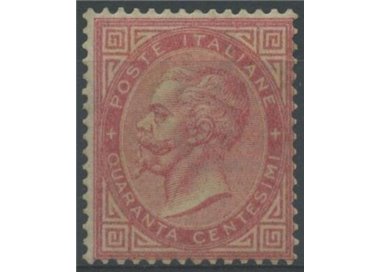 ITALY KINGDOM 1865 De La Rue 40c pink (Turin) MNH**