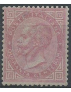 ITALIA REGNO 1863 De La Rue 40c rosa (Londra) MNH**