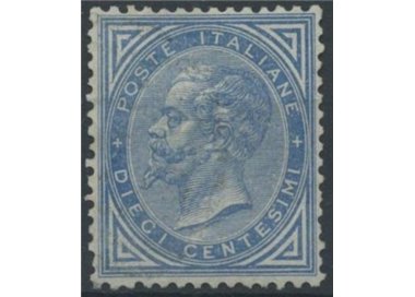 ITALIA REGNO 1877 De La Rue 10c azzurro MNH**