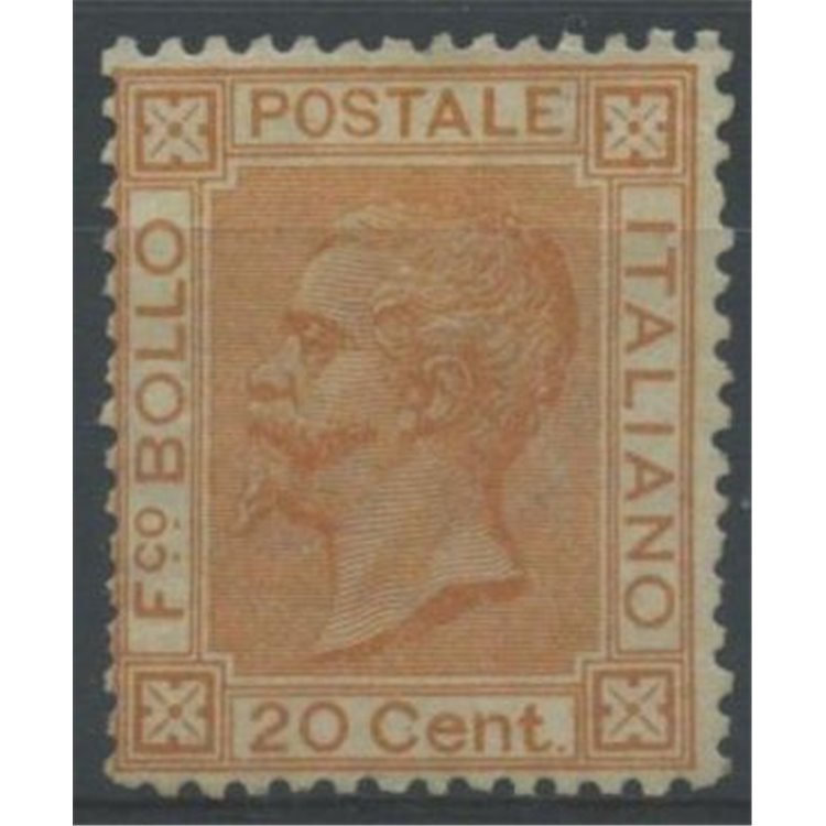 ITALIA REGNO 1877 De La Rue 20c ocra MNH**