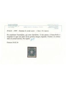 ITALIA REGNO 1889 Umbero I 5c verde MNH** ©