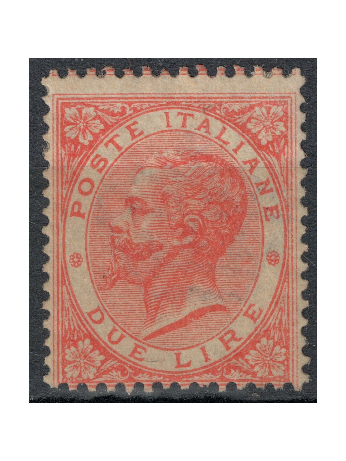 ITALIA REGNO 1863 De La Rue 2£ vermiglio (Londra) MNH**