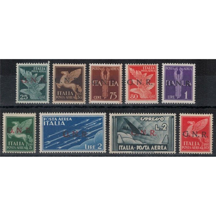ITALY RSI 1943 Airmail (Verona) 9v MNH** ©