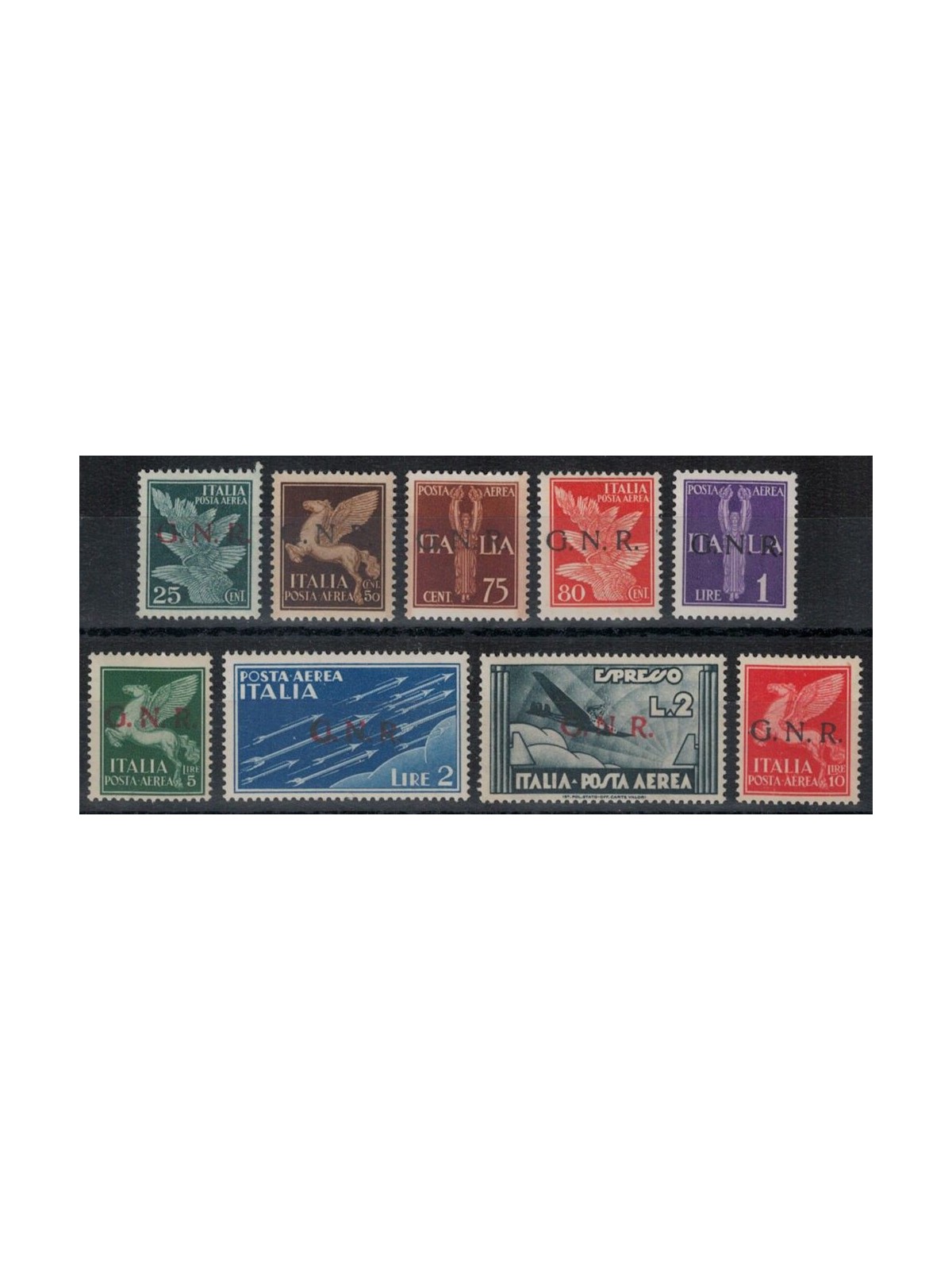 ITALIA RSI 1943 Posta aerea (Verona) 9v MNH** ©