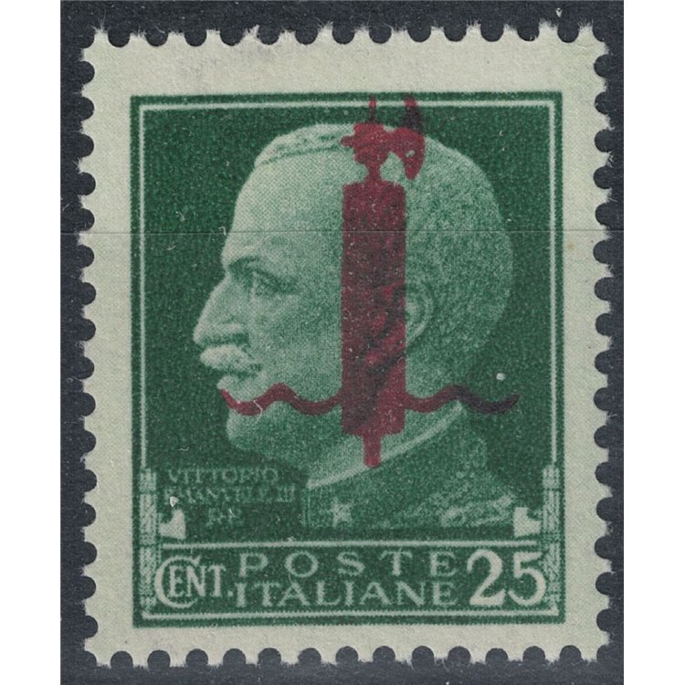 ITALIA RSI 1944 25c verde con fascio in rosso MH*