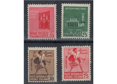 ITALIA RSI 1944 Monumenti distrutti 4v MH*