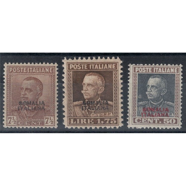 SOMALIA ITALIANA 1928-29 Tipo Parmeggiani 3v MNH** © (Lusso)