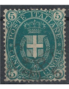 ITALIA REGNO 1889 Umbero I 5c verde us