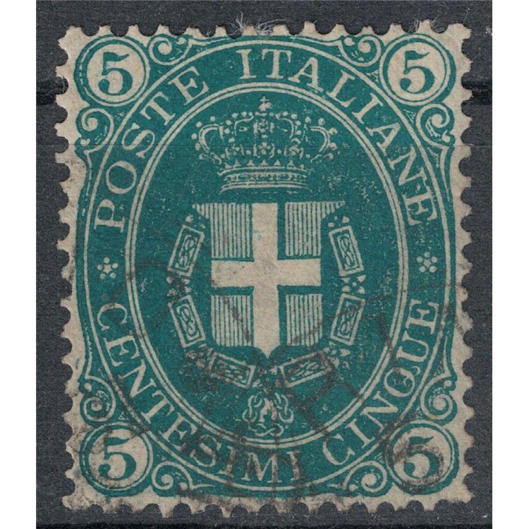 ITALIA REGNO 1889 Umbero I 5c verde us