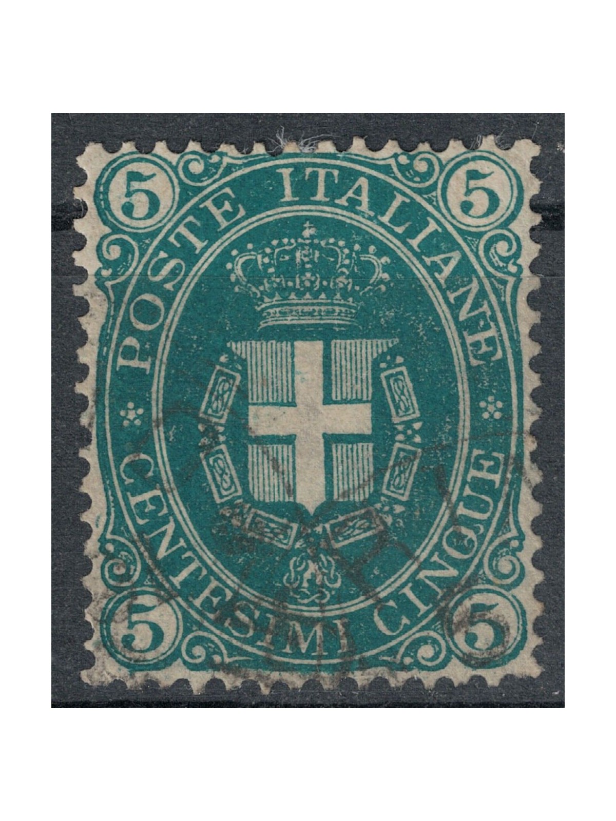 ITALIA REGNO 1889 Umbero I 5c verde us