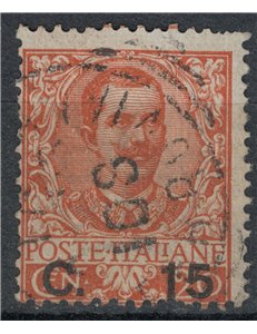 ITALIA REGNO 1905 Floreale 15c su 20c arancio us