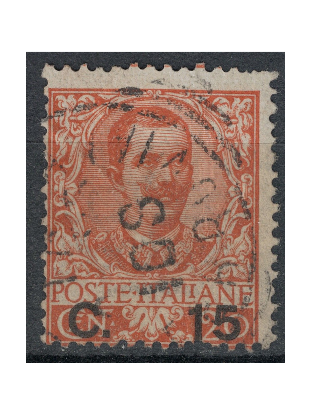 ITALIA REGNO 1905 Floreale 15c su 20c arancio us