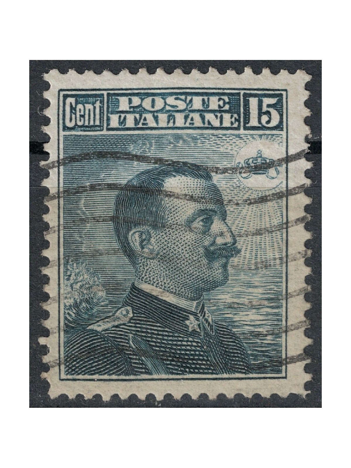 ITALIA REGNO 1911 Michetti 15c grigio nero us