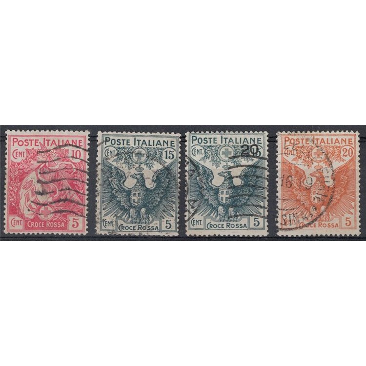 ITALIA REGNO 1915-16 Pro Croce Rossa 4v us