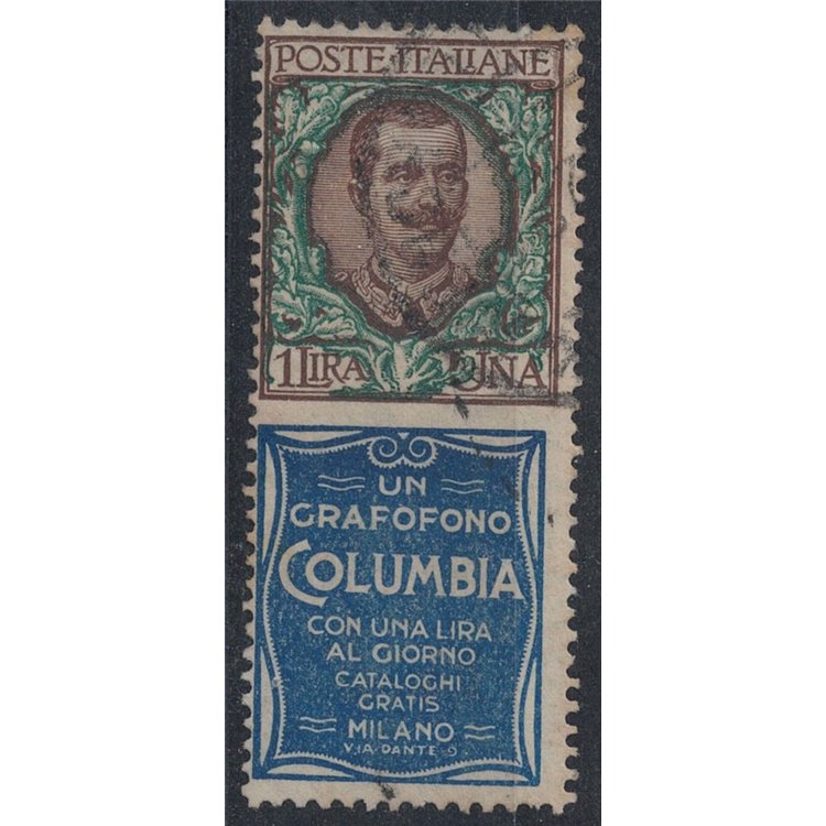 ITALIA REGNO 1924-25 Pubblicitari 1£ (Columbia) us