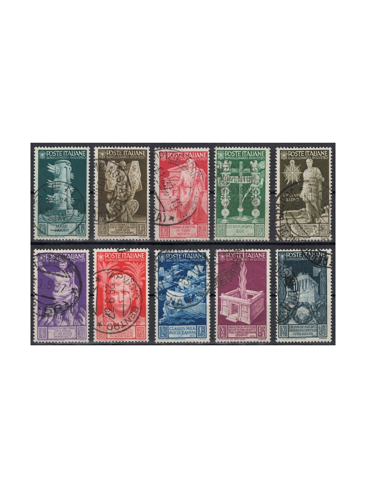 ITALIA REGNO 1937 Bimillenario di Augusto 10v us